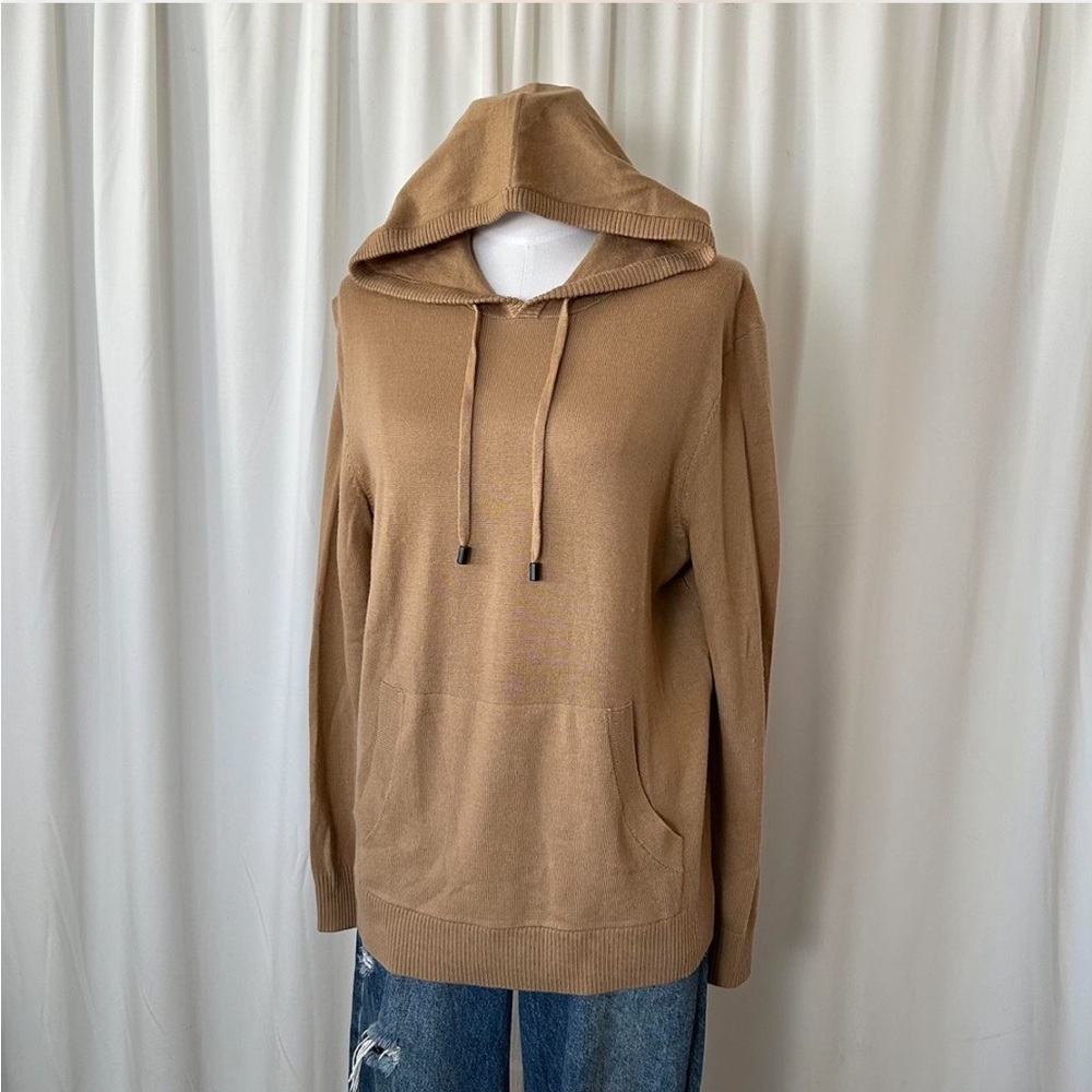 The commons Wool Tan hooded sweater with pockets small. - Picture 2 of 8